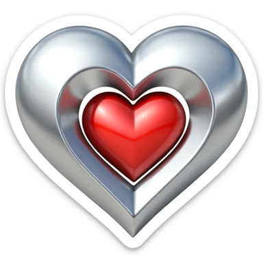 Heart folding in on itself (impossible geometry) sticker