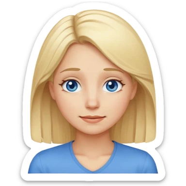 I am a women, tired and Happy at the Same time. Blond, petite with blue eyes  sticker