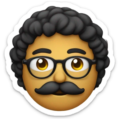 Mec avec lunette ronde fine et bouc moustache noir qui fait la morale a sa sa meilleure amie en lui disant qu'elle est belle  sticker