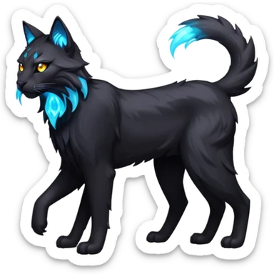 Create a single emoji of a Void Lynx in full body, shown at a slight side angle in a natural, characteristic pose with a mystical void aura. 

 sticker
