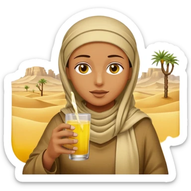 Ein Kamel welches ein Glass mit gelber Flüssigkeit trinkt üssigkei trinkt sticker