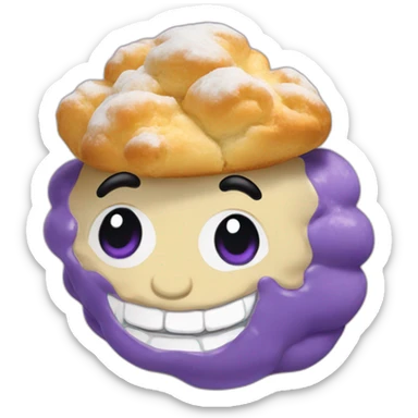 Ube cream puff sticker