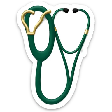 Can you do an aesthetic stethoscope in dark green with gold details sticker