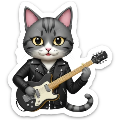 rock n roll cat sticker