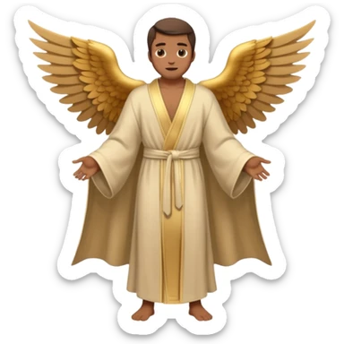winged man in robe with no halo full body not so pale sticker