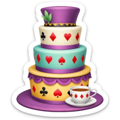 Mad hatter’s unbirthday cake sticker
