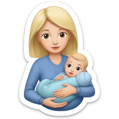 mother with one newborn baby sticker