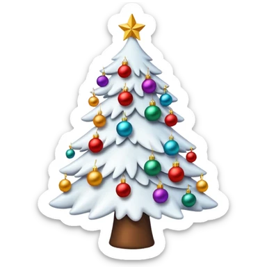   white popular christmas tree sticker