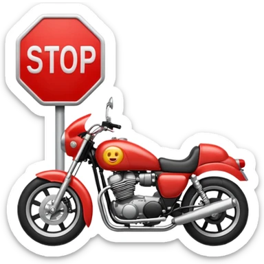 Vreau un emoji cu stop și sa fie împotriva motocicletelor sa fie interzise și cluburile de mc adică motociclete sticker