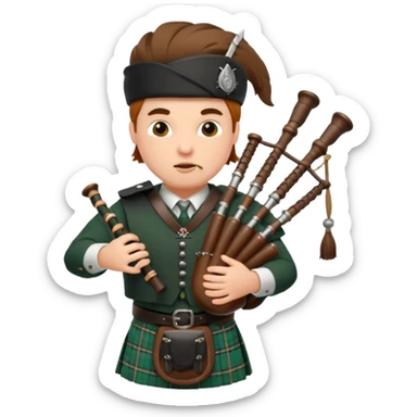 Warrior playing bagpipes chugging whiskey sticker
