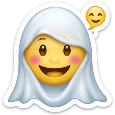 Emojis qui rigole fusionné avec l’emojis fantôme 👻 sticker
