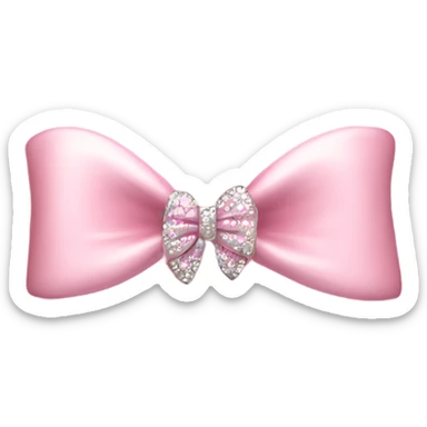 A baby pink bow filled with rhinestones all over  sticker