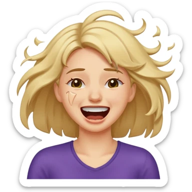 Laugh crying ripping hair out female sticker