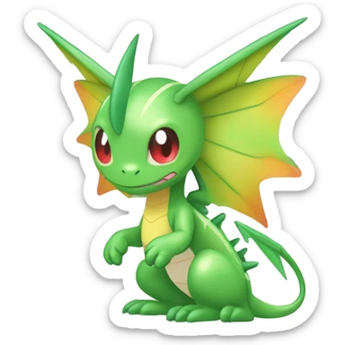 Full body cute edgy shiny colorful Flygon-Scyther-grovyle sticker