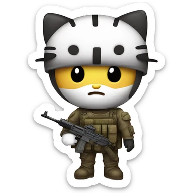 Hello kitty going to war against dear Daniel  sticker