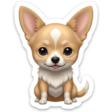 Chihuahua blanco con negro. Grandes orejas super delgado sticker