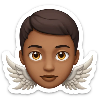 Metade do rosto anjo outra metade demônio igual os do zap sticker