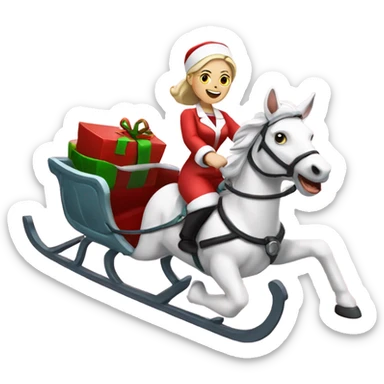 White Nurse riding Santa’s sleigh sticker