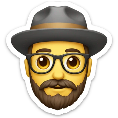 leñador barbudo con anteojos hipster sticker