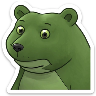 A bear in green bufo frog meme sticker