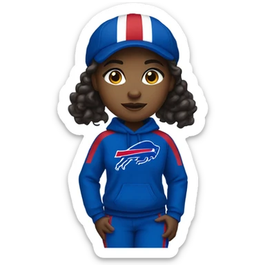 Black girl wearing buffalo bills clothes sticker