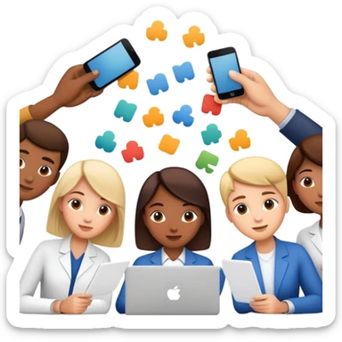 A group of people working together as a team sticker