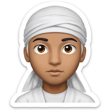 mixed boy with a durag dark eyebrows and facial hair  sticker