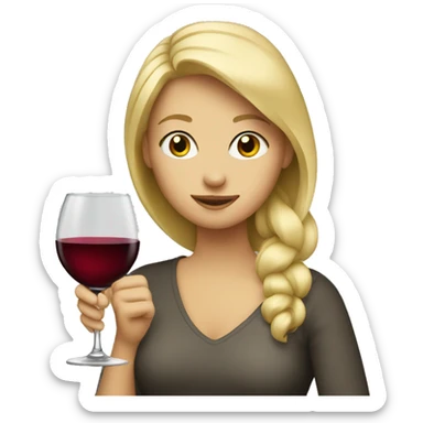 Blonde girl drinking wine  sticker