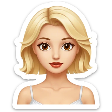 Pretty Blonde model, brown eyes, salsa dance sticker