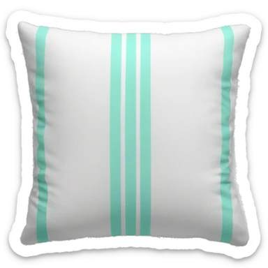 White pillow with tiffany stripe  sticker