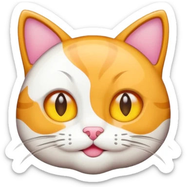 Cartoon cute iphone Cat emoji  sticker