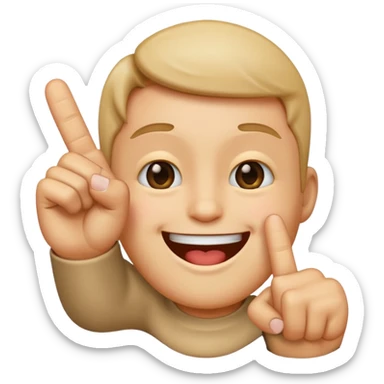 Make me an emoji that has the middle finger sticking up with a smile on there face sticker