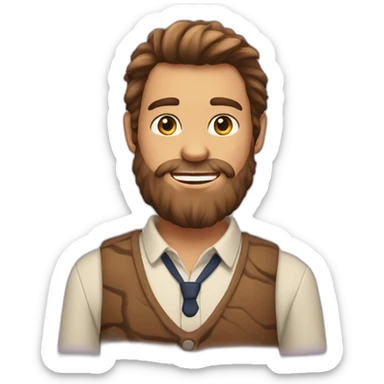preppy caveman with a beard sticker