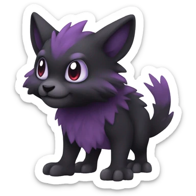Cute cool dark black red purple animal hybrid Fakemon full body sticker