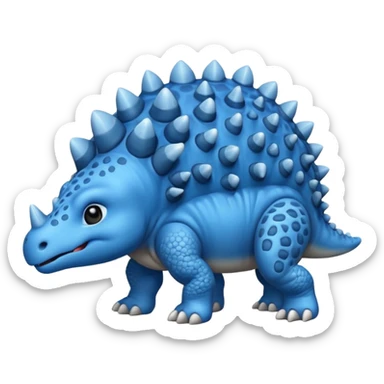 As un emoji de el dinosaurios ANQUILOSAURIO de perfil en color azul que sea bebe y tenga un efecto mas animado que sea mas animado y sin tantos picos  sticker