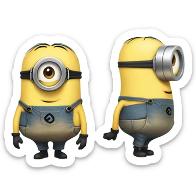a minion with its butt out sticker