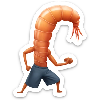 a shrimp at the gym sticker