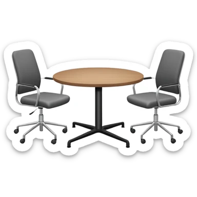 table and three office chairs sticker