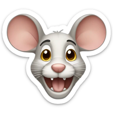 jerry mouse cartoon with moustache sticker