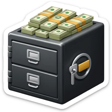 Dinero en una caja fuerte sticker