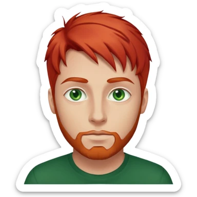 hombre de 30 anos con el pelo pelirrojo y ojos verdes sticker