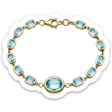 Van Cleef aquamarine 14k gold bracelet  sticker