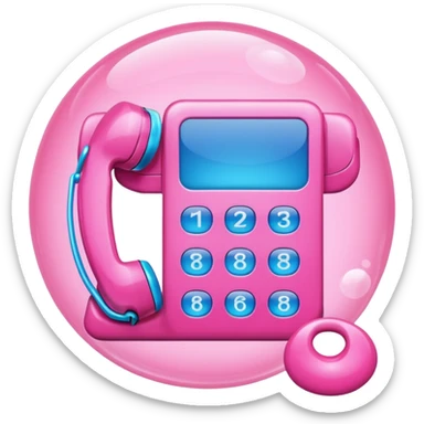 pink phone call caller id bubble sticker