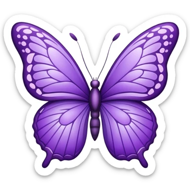 Purple butterfly in emoji sticker