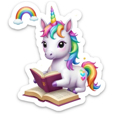 Unicorns read book
A full body of little majestic unicorn with rainbow mane holding an open book with magic sparks.












 sticker