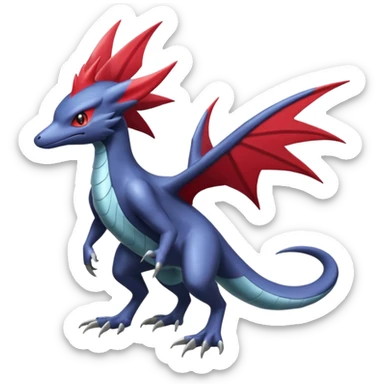 Shiny Noibat-Nargacuga-Salamence-Silvally-Fakémon-hybrid-creature (full body)  sticker