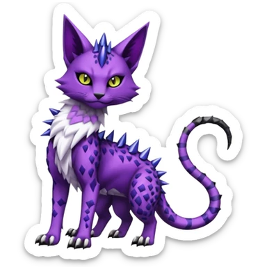  gothic edgy badass spiked scaley Bastet-Gatomon-Digimon-Fakémon-Pokémon-creature (full body) sticker