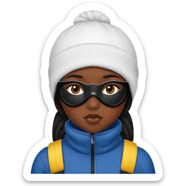 black girl with a ski mask sticker