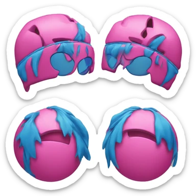 Pink and blue miami heat logo  sticker