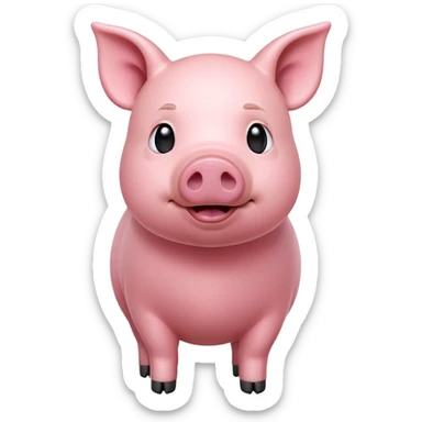 cinematic-[realistic pig]-realistic-full-body-standing-emoji,-tail-flicking-lazily,-head-tilted-dramatically,-sleek-[pink]-skin,-simplified-yet-realistic-focused-features,-highly-detailed,-glowing-with-an-almost-sarcastic-glow sticker